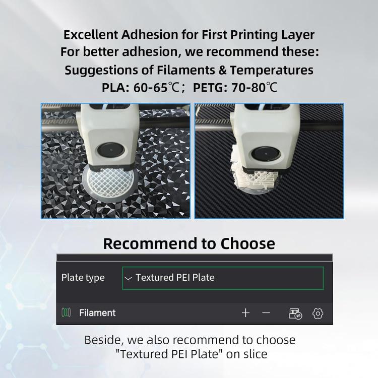 PET Carbon Fiber PEO Diamond Film Double-Sided 3D Printer Build Plate