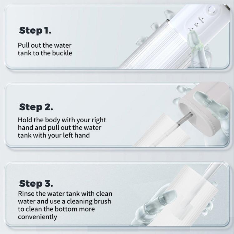 WF-B309 Retractable Electric Water Flosser Portable Oral Irrigator, 190ml Water Tank