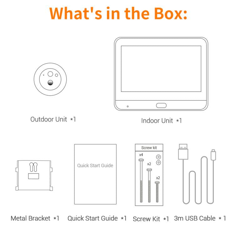 ESCAM C88 4.3 inch 1080P PIR Digital Door Viewer WiFi Video Doorbell Support Night Vision, Two-way Audio