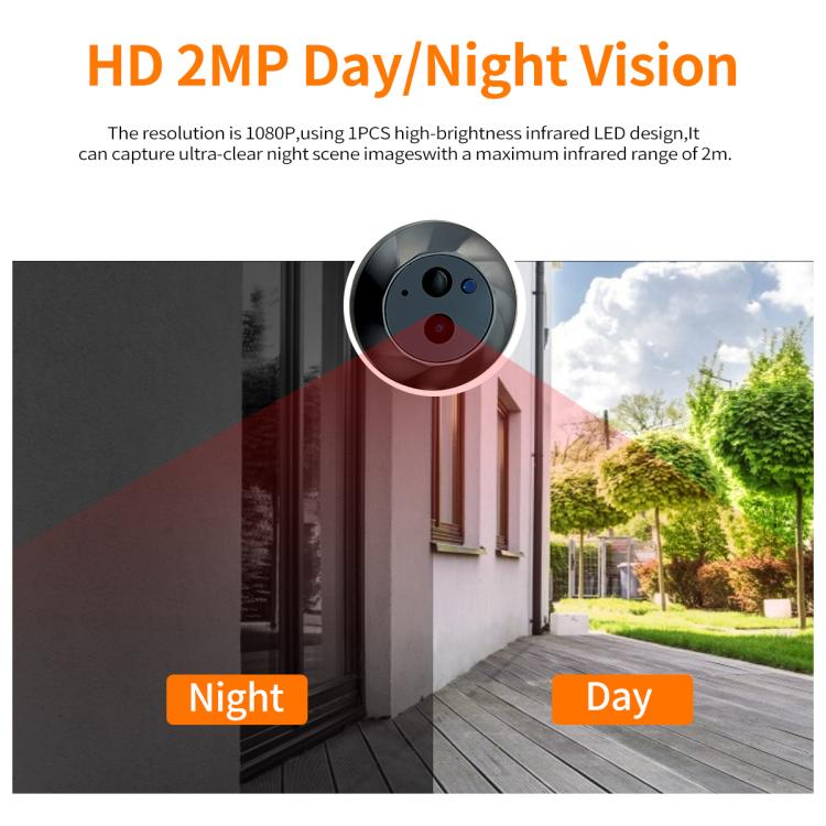 ESCAM C88 4.3 inch 1080P PIR Digital Door Viewer WiFi Video Doorbell Support Night Vision, Two-way Audio