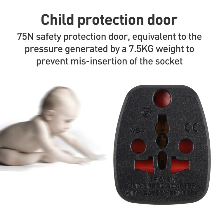 WSA-9 German Plug Global Travel Universal Adapter with Safety Shutter