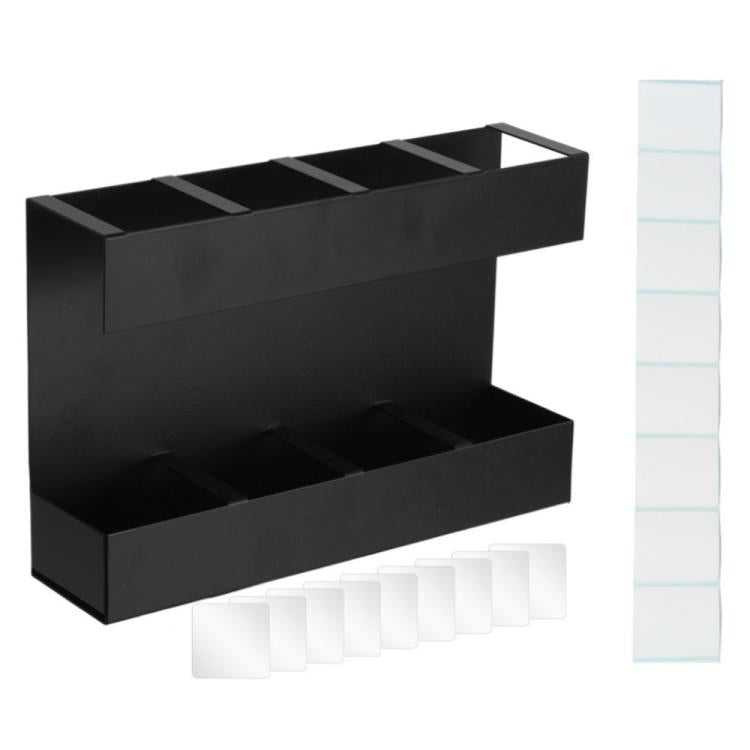 Four-grid Straw Cutlery Metal Storage Rack Kitchen Organizer without Soft Magnetic Sheet