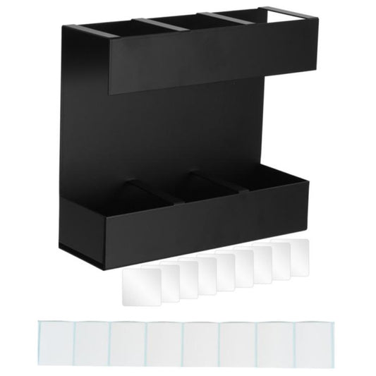 Three-grid Straw Cutlery Metal Storage Rack Kitchen Organizer