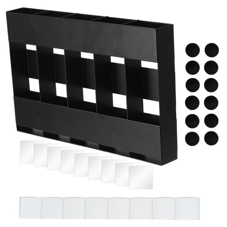 Five-grid Straw Cutlery Metal Storage Rack Kitchen Organizer