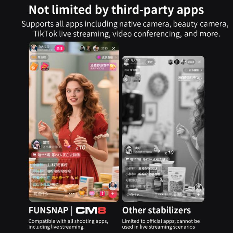FUNSNAP CM8 Smartphone Stabilizer Foldable 3-axis Anti-shake Vlog Shooting Gimbal