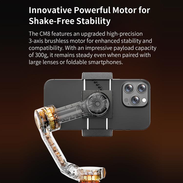 FUNSNAP CM8 Smartphone Stabilizer Foldable 3-axis Anti-shake Vlog Shooting Gimbal