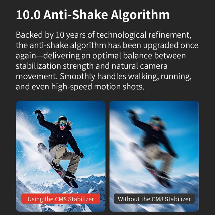 FUNSNAP CM8 Smartphone Stabilizer Foldable 3-axis Anti-shake Vlog Shooting Gimbal
