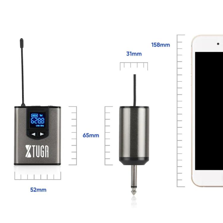 XTUGA  A1 UHF Wireless Headset Lavalier Microphone System with Bodypack Transmitter