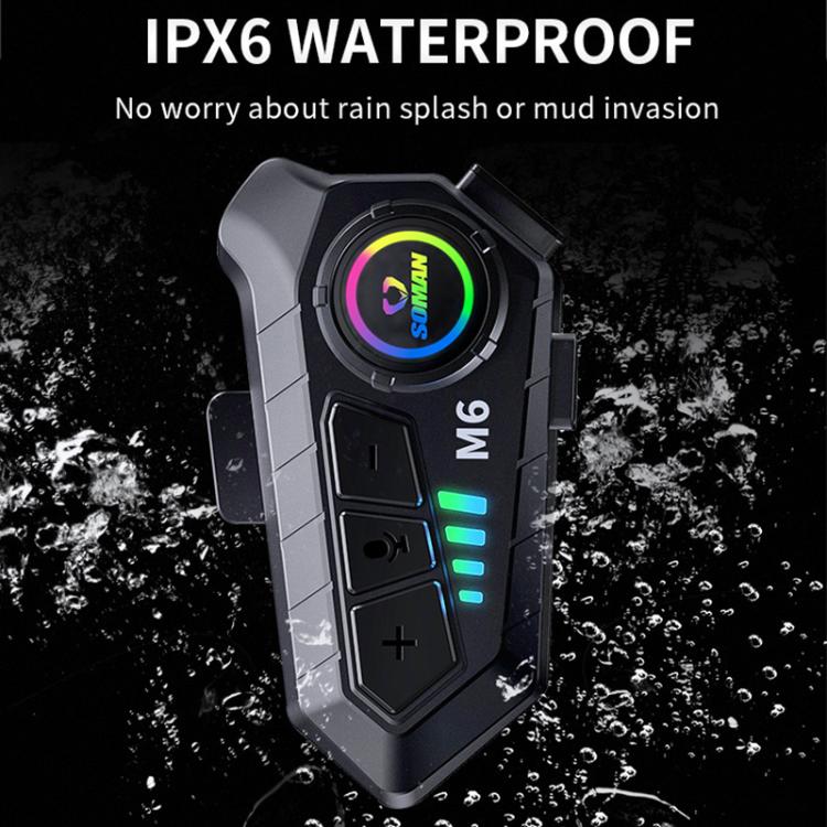 SOMAN Motorcycle Helmet Bluetooth Headset Stereo Voice Microphone