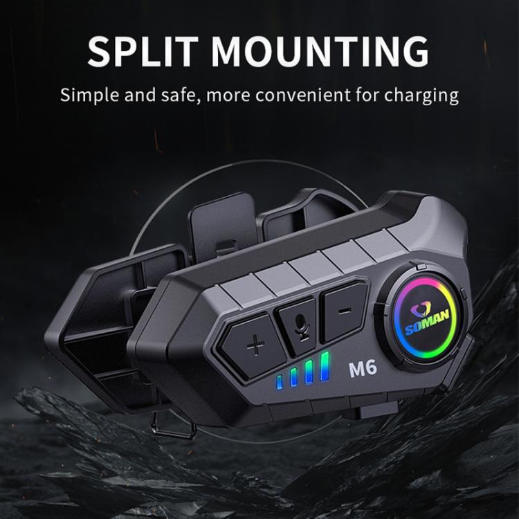 SOMAN Motorcycle Helmet Bluetooth Headset Stereo Voice Microphone