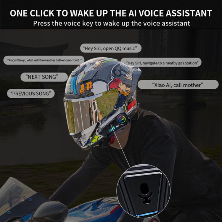 SOMAN Motorcycle Helmet Bluetooth Headset Stereo Voice Microphone