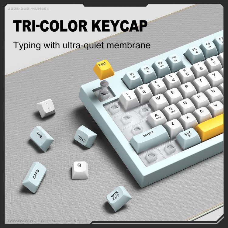 ONIKUMA G80 Bluetooth 2.4G Wired Silent Silver Membrane Keyboard