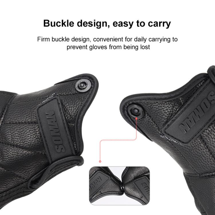 SOMAN MG-24 Motorcycle Sheepskin Gloves Touch Screen Off-road Riding Retro Gloves