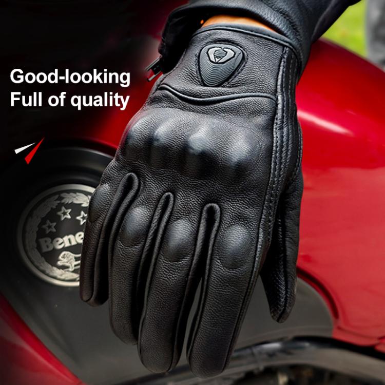 SOMAN MG-24 Motorcycle Sheepskin Gloves Touch Screen Off-road Riding Retro Gloves