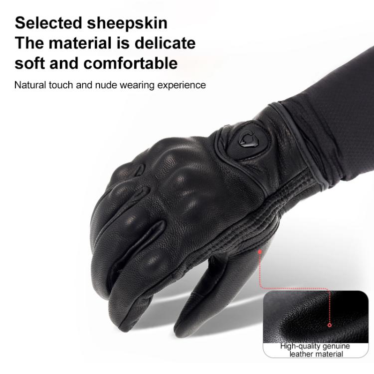 SOMAN MG-24 Motorcycle Sheepskin Gloves Touch Screen Off-road Riding Retro Gloves