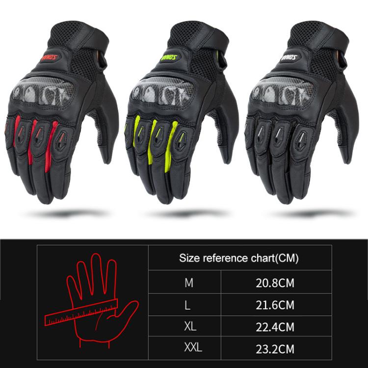 SOMAN  MG21 Motorcycle Sheepskin Carbon Fiber Gloves Off-road Riding Anti-slip Gloves