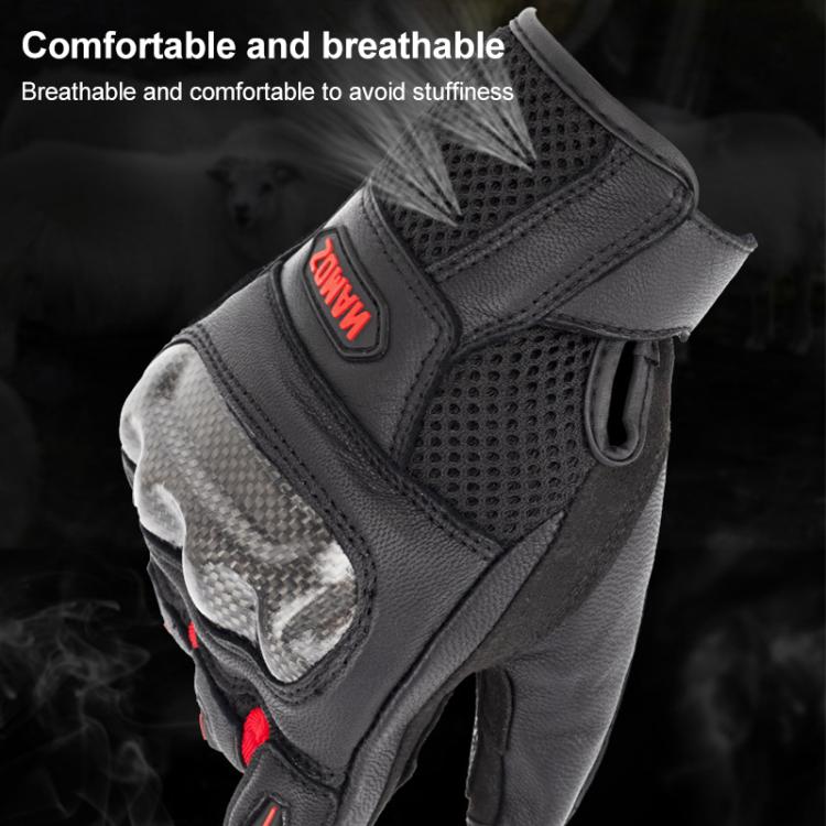 SOMAN  MG21 Motorcycle Sheepskin Carbon Fiber Gloves Off-road Riding Anti-slip Gloves