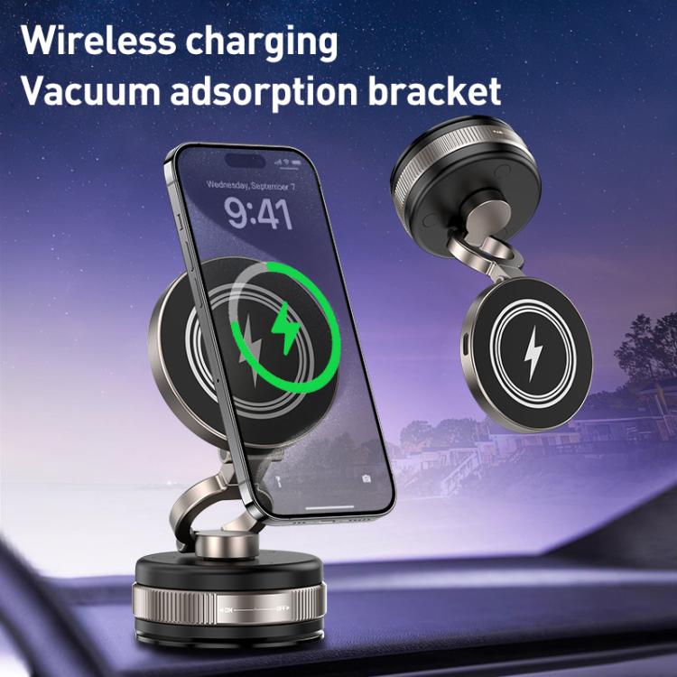 D1W 15W Rotatable Foldable Car Wireless Charging Magnetic Holder