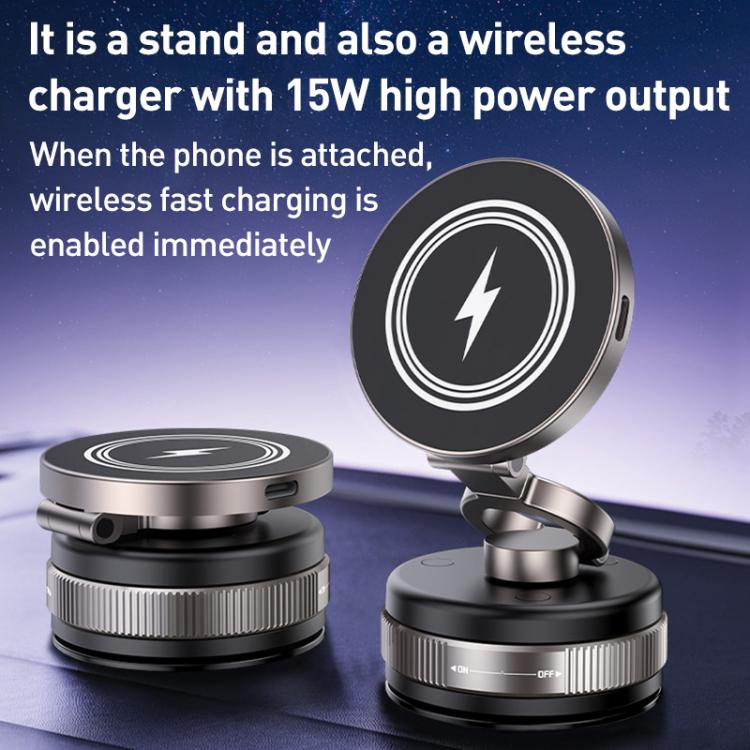 D1W 15W Rotatable Foldable Car Wireless Charging Magnetic Holder