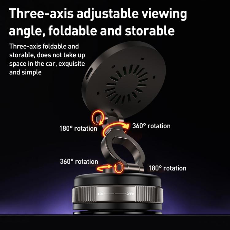 D1W 15W Rotatable Foldable Car Wireless Charging Magnetic Holder