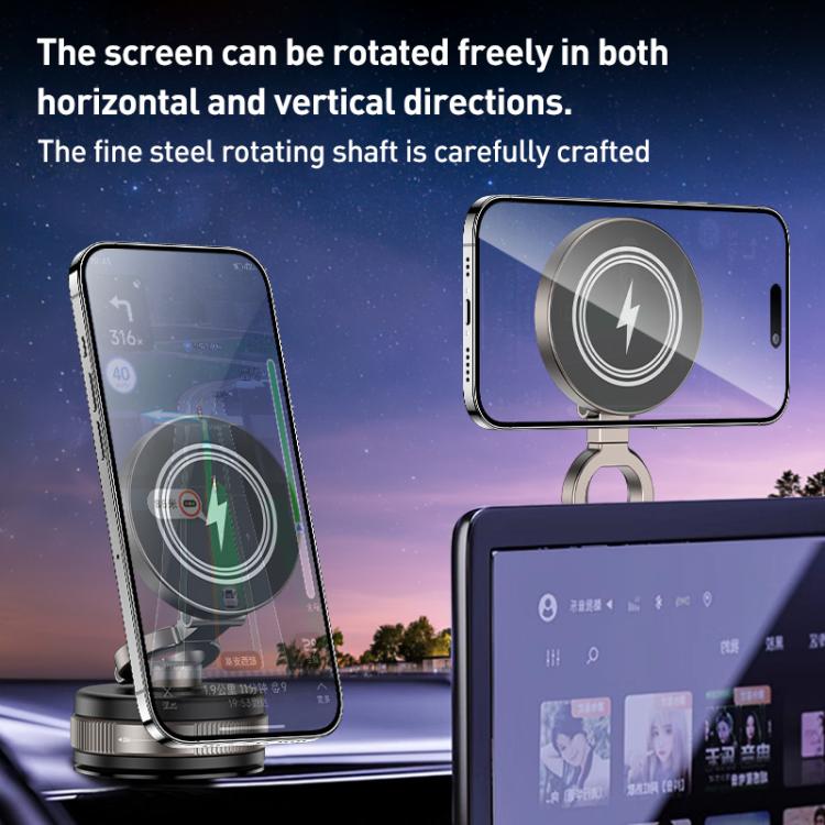 D1W 15W Rotatable Foldable Car Wireless Charging Magnetic Holder
