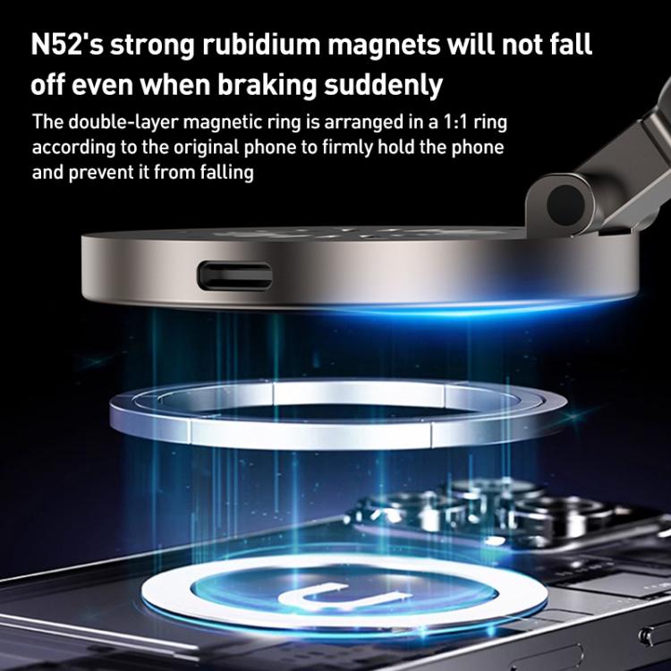 D1W 15W Rotatable Foldable Car Wireless Charging Magnetic Holder