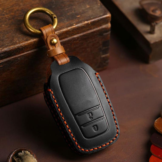 For Toyota Corolla 2-button B110 Crazy Horse Cowhide Car Key Protection Cover