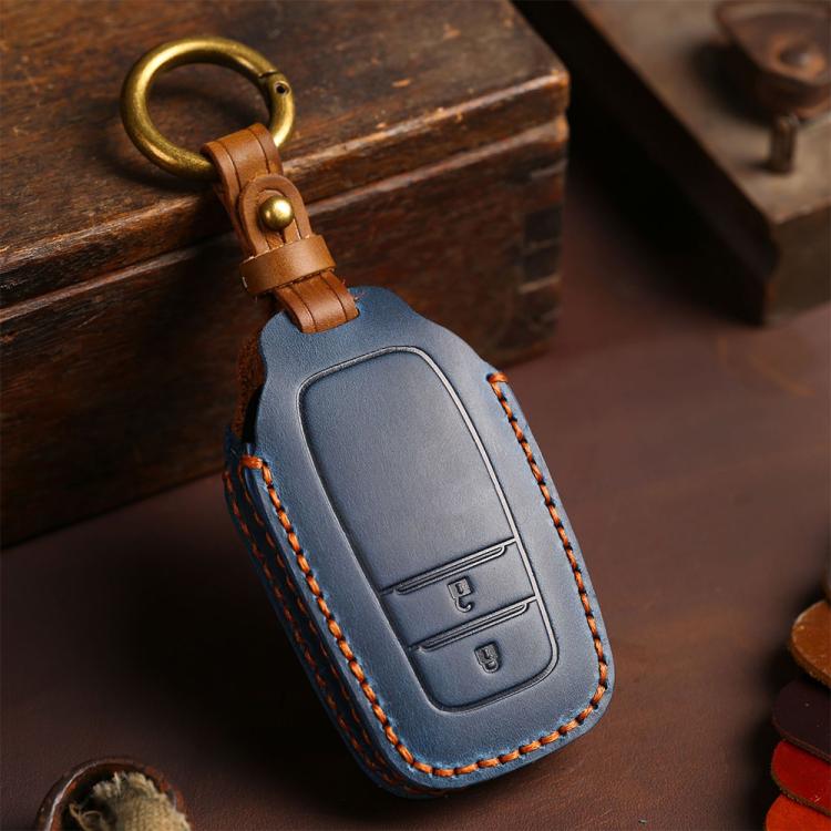 For Toyota Corolla 2-button B110 Crazy Horse Cowhide Car Key Protection Cover