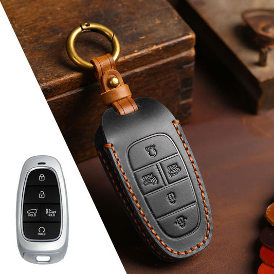 For Hyundai Staria / Sonata 5-button B123 Crazy Horse Cowhide Car Key Protection Cover