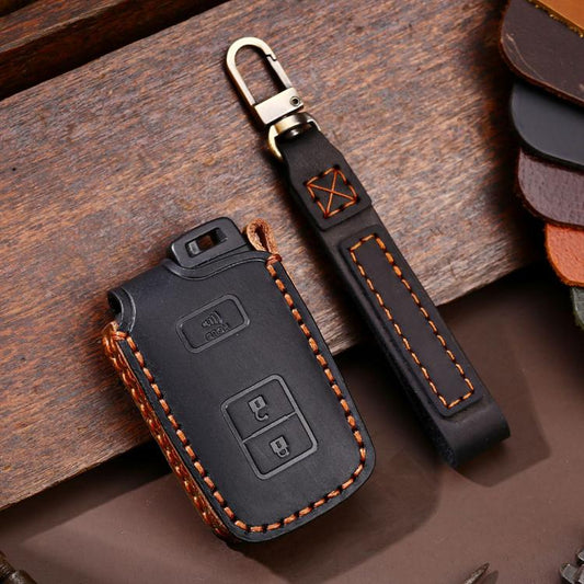 For Toyota North American 2+1-button C012 Crazy Horse Cowhide Car Key Protection Cover