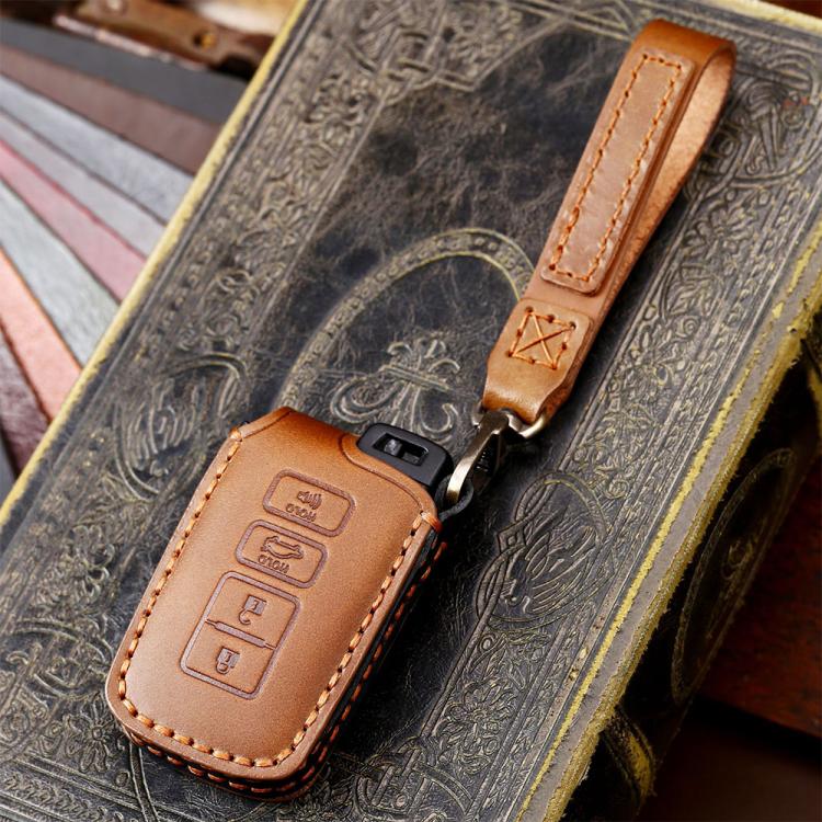 For Toyota North American 2+1-button C012 Crazy Horse Cowhide Car Key Protection Cover