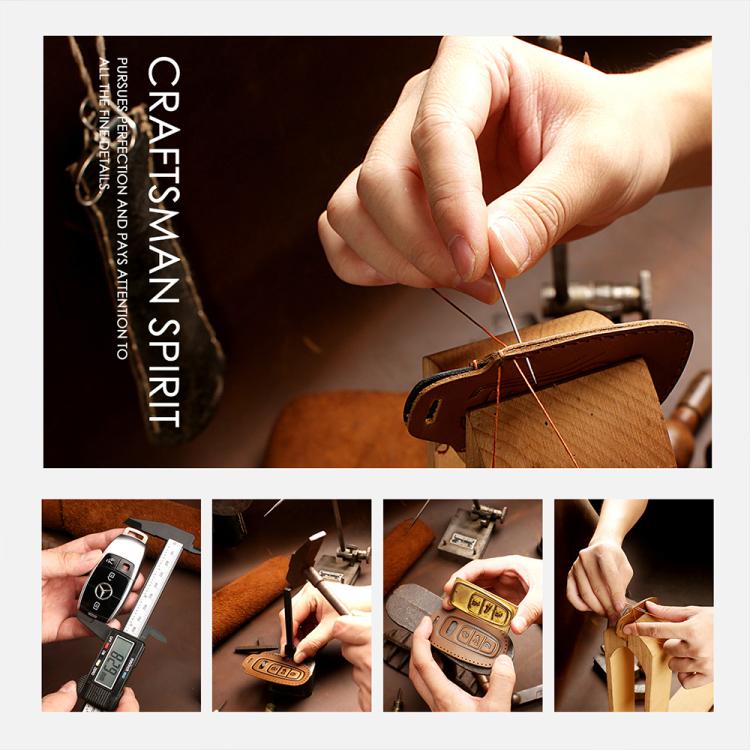 For Toyota North American 2+1-button C012 Crazy Horse Cowhide Car Key Protection Cover