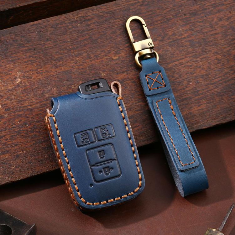 For Toyota North American 4-button C011 Crazy Horse Cowhide Car Key Protection Cover