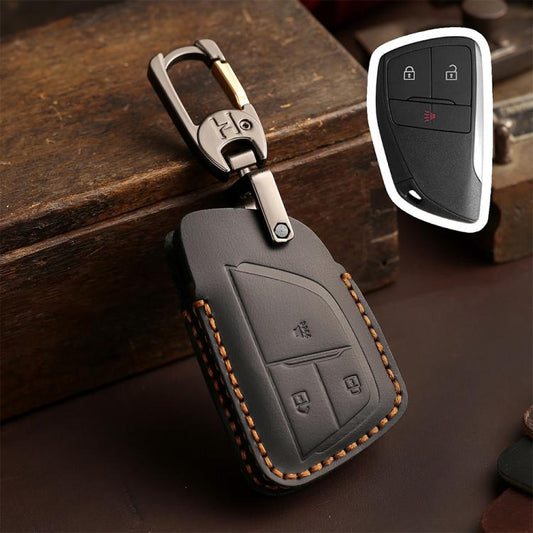 For Buick Envision Plus 2023 Hallmo Crazy Horse Cowhide Car Key Protection Cover