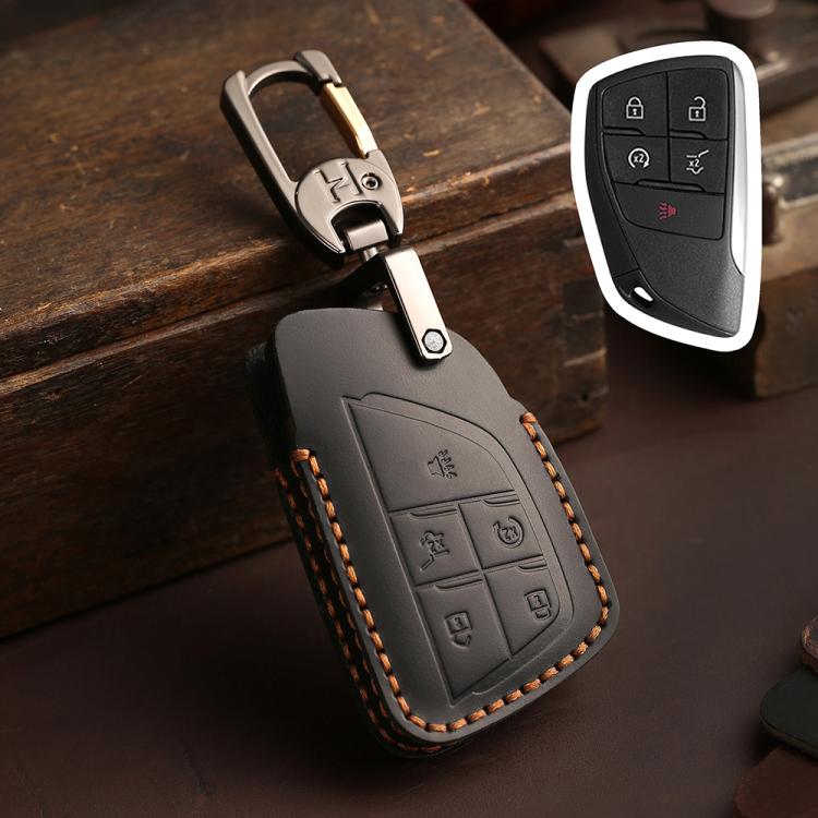 For Buick Envision Plus 2023 Hallmo Crazy Horse Cowhide Car Key Protection Cover
