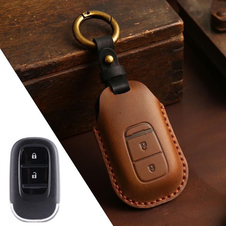 For Honda Odyssey 2024 Hallmo Crazy Horse Cowhide Car Key Protection Cover