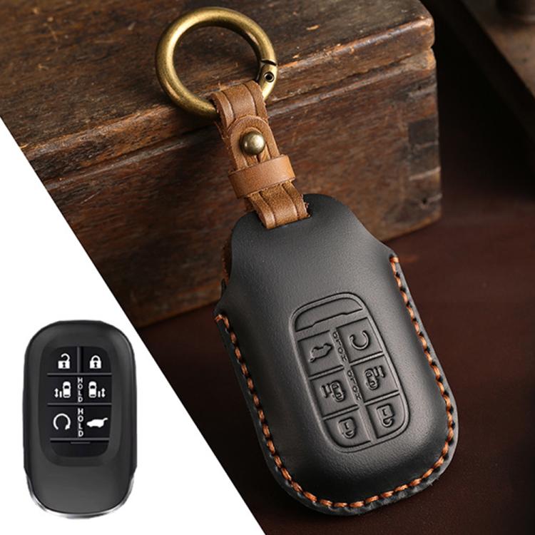 For Honda Odyssey 2024 Hallmo Crazy Horse Cowhide Car Key Protection Cover