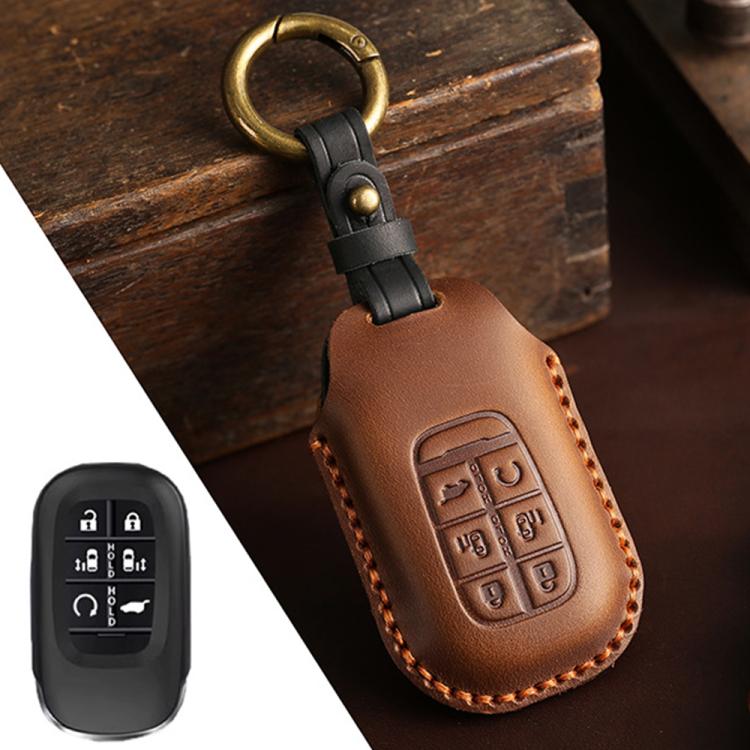 For Honda Odyssey 2024 Hallmo Crazy Horse Cowhide Car Key Protection Cover