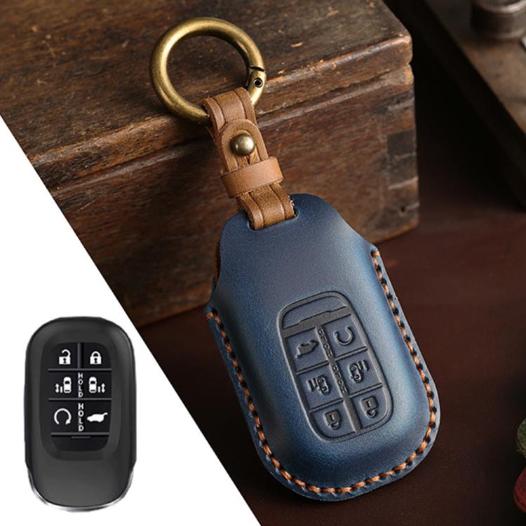 For Honda Odyssey 2024 Hallmo Crazy Horse Cowhide Car Key Protection Cover