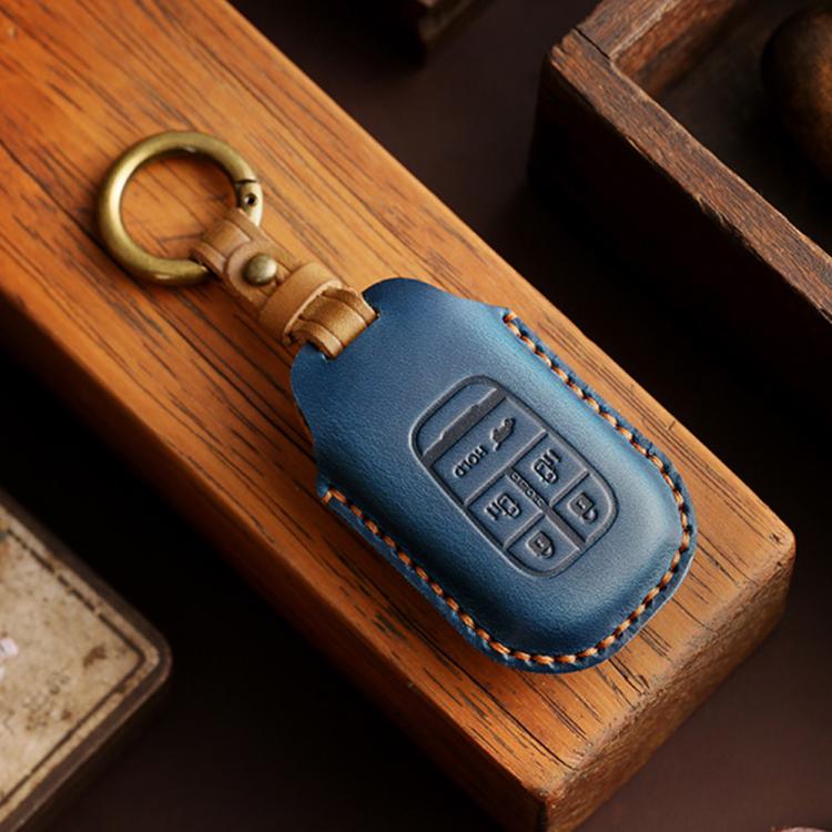 For Honda Odyssey 2024 Hallmo Crazy Horse Cowhide Car Key Protection Cover
