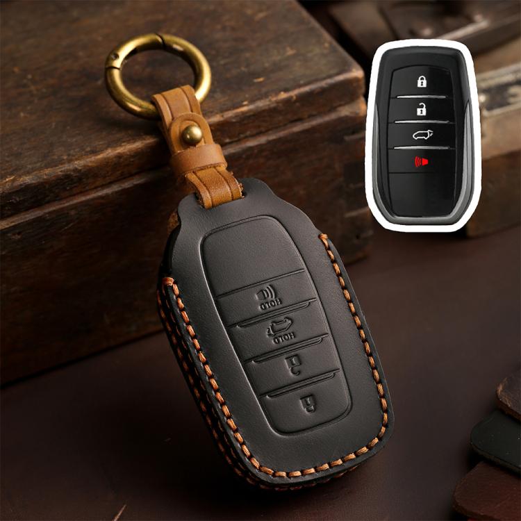 For Toyota SIENNA / Granvia / Alphard / Vellfire Hallmo Crazy Horse Cowhide Car Key Protection Cover