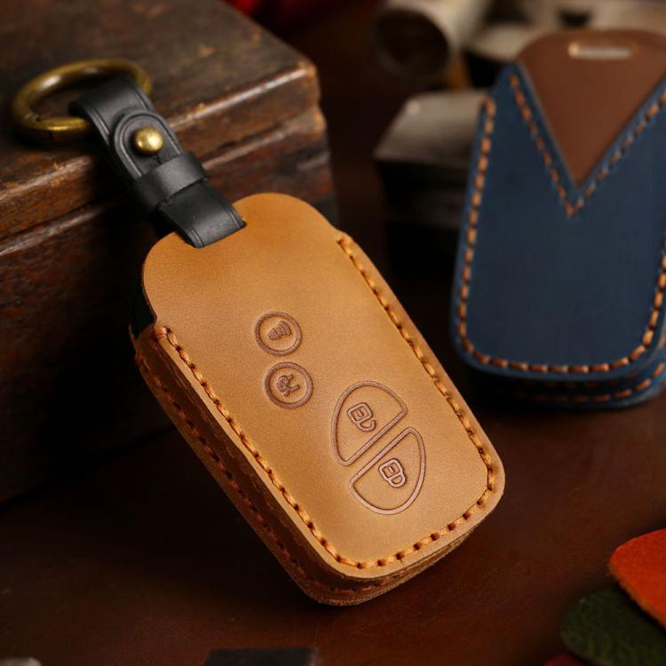 For Lexus RX270 / ES240 / LX570 Hallmo Crazy Horse Cowhide Car Key Protection Cover