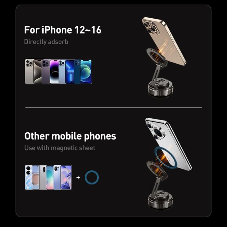 G712 Vacuum Adsorption Foldable Magnetic Car Phone Holder