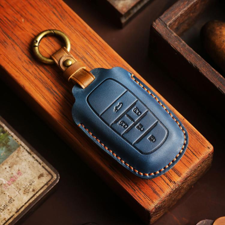 For Toyota Alphard Hallmo Crazy Horse Cowhide Car Key Protection Cover