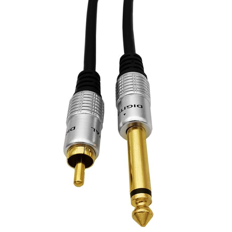 6.35mm Mono Plug Male to RCA Male Audio Adapter Cable for Ampfler, Speaker, Guitar