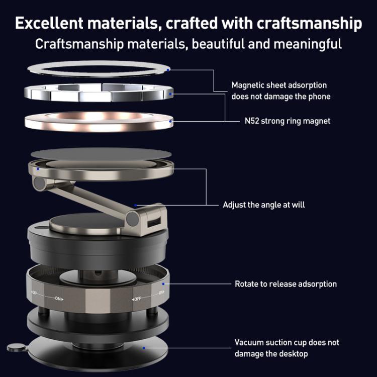 CC-T30-2 Vacuum Adsorption Rotating Magnetic Car Phone Holder