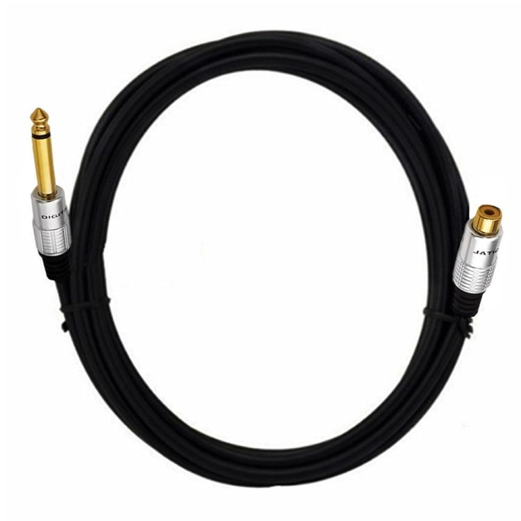 6.35mm Mono Plug Male to RCA Female Audio Adapter Cable for Ampfler, Speaker, Guitar