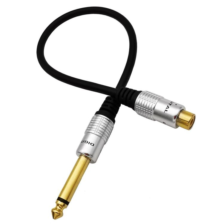 6.35mm Mono Plug Male to RCA Female Audio Adapter Cable for Ampfler, Speaker, Guitar