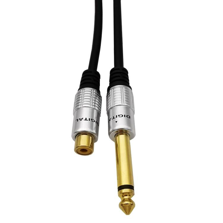 6.35mm Mono Plug Male to RCA Female Audio Adapter Cable for Ampfler, Speaker, Guitar
