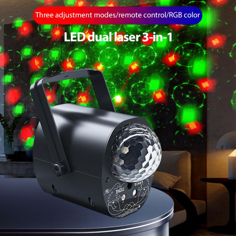 3-in-1 RGB Laser Light LED Stage Voice Control Magic Ball Lamp